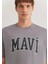 Mavi Logo Baskılı Gri Tişört 0611711-83747 6