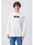 Hüzünlü Karışık Baskılı Kapüşonlu Beyaz Sweatshirt 0S10124-620 10