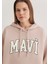 Mavi Logo Baskılı Kapüşonlu Bej Sweatshirt 1600361-70043 7