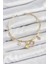 Pirinç Zirkon Taşlı Tavşan ve Kalp Model Gold Renk Charm Bileklik 1