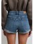 Fiora 90LAR Puslu Indigo Mavisi Jean Şort 1411222-89780 9