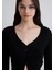 Siyah Crop Hırka 1710665-900 6