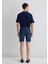 Brian Premium Blue Koyu Vintage Mavi Jean Şort 0418489817 7