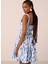 Kalp Yaka Desenli Mavi Kısa Kadın Elbise Ocean Eyes Selena 3