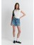 Tiera Classic Denim Puslu Indigo Mavi Jean Etek 1310654-89730 1