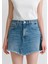 Tiera Classic Denim Puslu Indigo Mavi Jean Etek 1310654-89730 7
