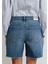 Lidia Real Blue Puslu Koyu Mavi Jean Şort 1410145-89744 8