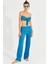 Kadın Mavi Büstiyerli Pantolon Takım YEL221225 5