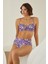 Renkli Bloom Yüksel Bel Tek Alt Bikini 3