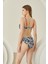 Siyah Beyaz Leaf Pattern Kaplı Bikini Takımı 1