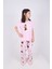 Kız Çocuk Pamuklu Kalpli Desenli Pijama Takımı 2