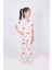 Kız Çocuk Pamuklu Kalpli Desenli Pijama Takımı 2