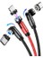 Floveme 540 Dönebilen Miknatisli USB Sarj Kablosu 3 Baslik(Iphone+Type-C+Micro 1m-( - EMY7473-5383 5
