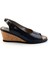 Lacivert Leather Kadın Sandalet K05582040507 1