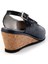 Lacivert Leather Kadın Sandalet K05582040507 4