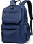 Erkekler Business Fashion Sırt Çantası Düz ​​renk Pratik Çanta Pu Kumaş Su Geçirmez Dizüstü Tag Şık Öğrenci Backpackcolor: Mavi (Yurt Dışından) 1