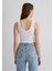 V Yaka Beyaz Basic Crop Atlet 1612375-620 6