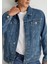 Frank 90lar Puslu Indigo Mavisi Jean Ceket 0115280974 6