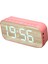 Bluetooth Hoparlörlü Çalar Saat Dijital Saat Bluetooth Hoparlörlü Aynalı Dijital Ekranlı Çalar Saat Yatak Odası Ofis Pembe (Yurt Dışından) 5