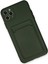 Newface iPhone 11 Pro Max Kılıf Kelvin Kartvizitli Silikon - Koyu Yeşil 3