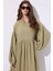 Müslin Düğmeli Rahat Elbise Adaçayı 3