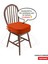 2'li Standartfit Oval Sandalye Minderi Fermuarlı Yıkanabilir Kılıf Bağcıklı Su ve Yağ Itici 42 x 42 x 5 Kiremit 1