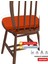 2'li Standartfit Oval Sandalye Minderi Fermuarlı Yıkanabilir Kılıf Bağcıklı Su ve Yağ Itici 42 x 42 x 5 Kiremit 3
