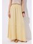 Müslin Katlı Geniş Etek Sarı 5