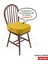 2'li Standartfit Oval Sandalye Minderi Fermuarlı Yıkanabilir Kılıf Bağcıklı Su ve Yağ Itici 42 x 42 x 5 Sarı 1