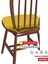 2'li Standartfit Oval Sandalye Minderi Fermuarlı Yıkanabilir Kılıf Bağcıklı Su ve Yağ Itici 42 x 42 x 5 Sarı 3