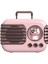 Sevimli Retro Bluetooth Hoparlör Mini Bagaj Mini Hoparlör Yaratıcı Vintage Sevimli Küçük Hoparlör Pembe (Yurt Dışından) 1