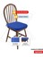 2'li Standartfit Oval Sandalye Minderi Fermuarlı Yıkanabilir Kılıf Bağcıklı Su ve Yağ Itici 42 x 42 x 5 Mavi 2