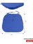 2'li Standartfit Oval Sandalye Minderi Fermuarlı Yıkanabilir Kılıf Bağcıklı Su ve Yağ Itici 42 x 42 x 5 Mavi 3