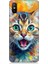 Xiaomi Mi A2 Lite Uyumlu Parlayan Gözlü Neşeli Kedi Desenli Silikon Kılıf 1