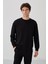 Siyah Casual O Yaka Lastik Paça Pamuklu Erkek Oversize Eşofman Takımı - 85120 5