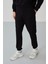 Siyah Casual O Yaka Lastik Paça Pamuklu Erkek Oversize Eşofman Takımı - 85120 4