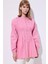 Beli Pile Detaylı Uzun Kol Bluz Pembe 1
