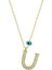 925 Ayar Gümüş Nazar Gold U Harfi Kadın Gümüş Kolye (T6798) (336336) 1