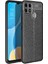 Oppo A15S Uyumlu Kamera Korumalı Deri Görünümlü Silikon Kılıf 1