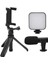 Akıllı Telefon Vlog Kiti Tripod Mini Mikrofonlu Telefon Tutucu 3