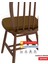 6'lı Standartfit Oval Sandalye Minderi Fermuarlı Yıkanabilir Kılıf Bağcıklı Su ve Yağ Itici 42 x 42 x 5 Kahverengi 3