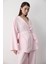 Pembe Pamuklu Kimono Bol Paça Pantolon Takım 2