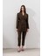 Tencel Kemerli Kruvaze Blazer Ceket Acı Kahve 2