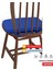 4'lü Standartfit Oval Sandalye Minderi Fermuarlı Yıkanabilir Kılıf Bağcıklı Su ve Yağ Itici 42 x 42 x 5 Mavi 3