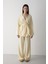 Sarı Pamuklu Kimono Bol Paça Pantolon Takım 3