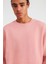 Naıve Dokuma Comfort Fit Baskılı Yuvarlak Yaka Pembe Sweatshirt 3