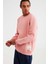 Naıve Dokuma Comfort Fit Baskılı Yuvarlak Yaka Pembe Sweatshirt 5