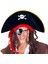 Yetişkin Boy Kadife Kaptan Jack Sparrow Korsan Şapkası ve Plastik Korsan Göz Maskesi 1