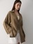 Olive %100 Pamuk Keten Bağcık Detaylı Kimono Bluz 4