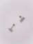 Cerrrahi Çelik Piercing ( Pirsing ) Üç Taşlı Dikdörtgen Tragus Helix Piercing (1ADET) 3